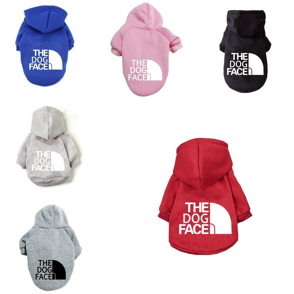 Pet Dog Clothes Winter Casual Dogface Warm Hoodie Coat Jacket Clothing XS~9XL UK