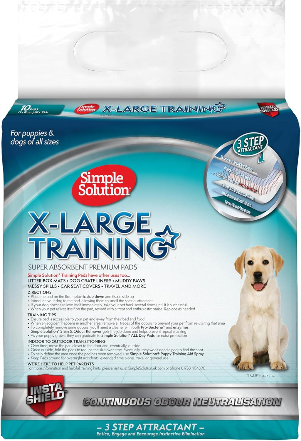 Extra Large Absorbent Premium Dog and Puppy Training Pads -Pack of 10