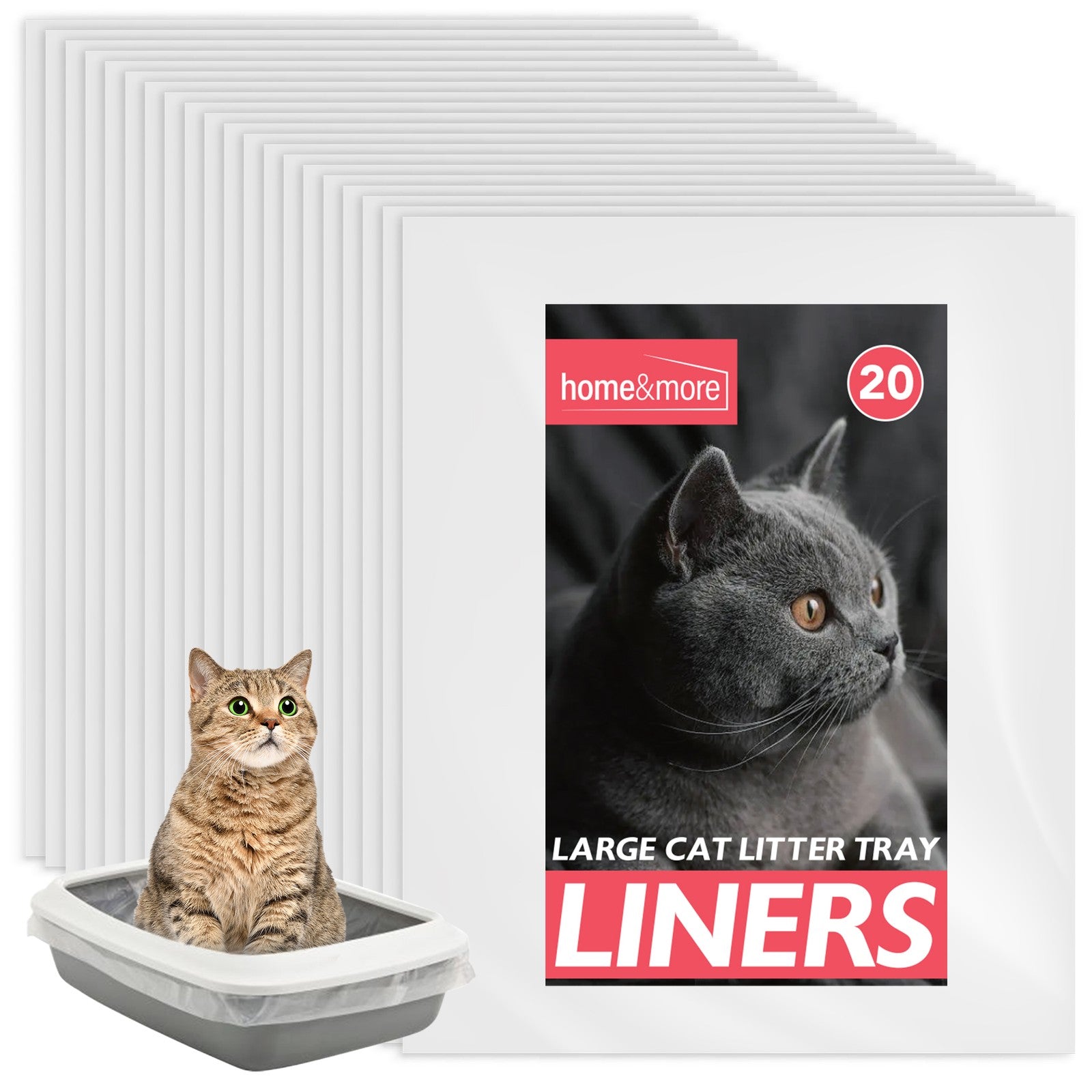 Large Cat Litter Tray Liners 56 X 70 Cm Bags Pack Kitten Hygienic Disposable