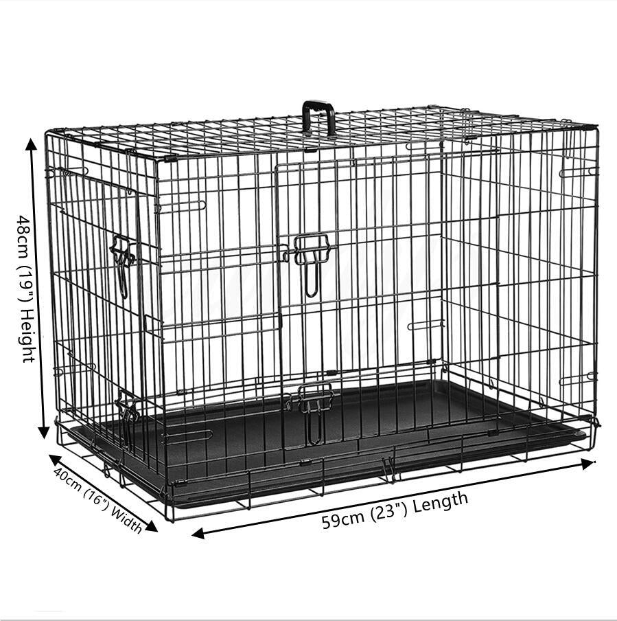 Dog Cage Pet Puppy Metal Training Crate Carrier Black S M L XL XXL SIZES