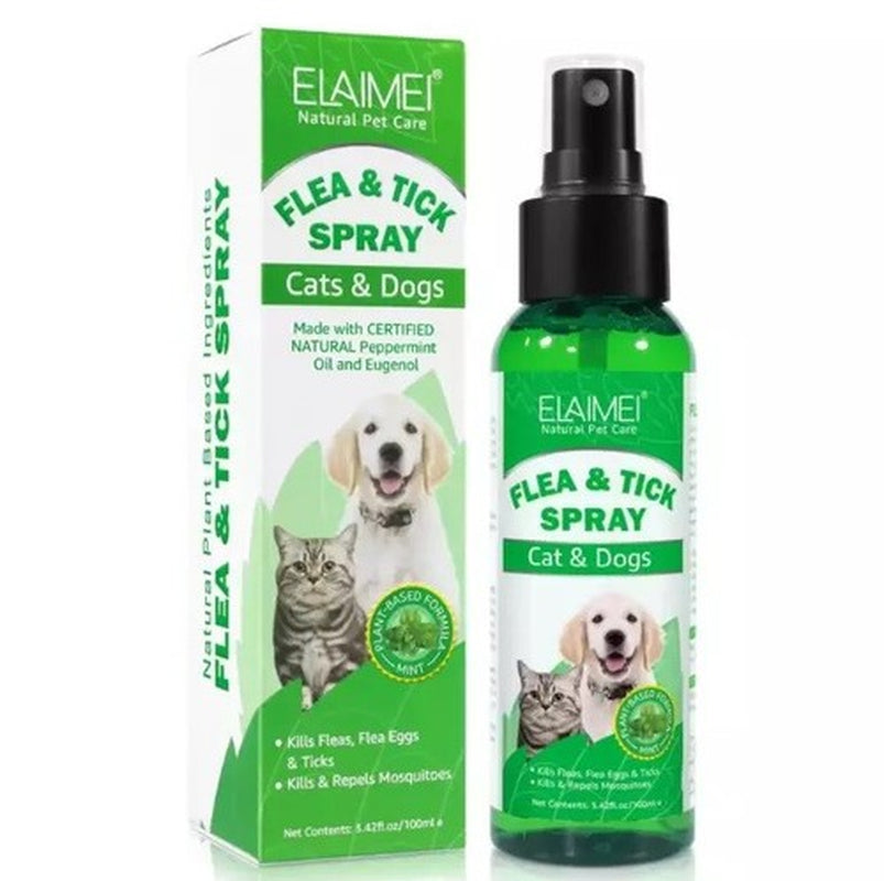 Flea & Tick Spray for Dogs & Cats 100Ml for Dry, Itchy & Irritated Skin -Natural