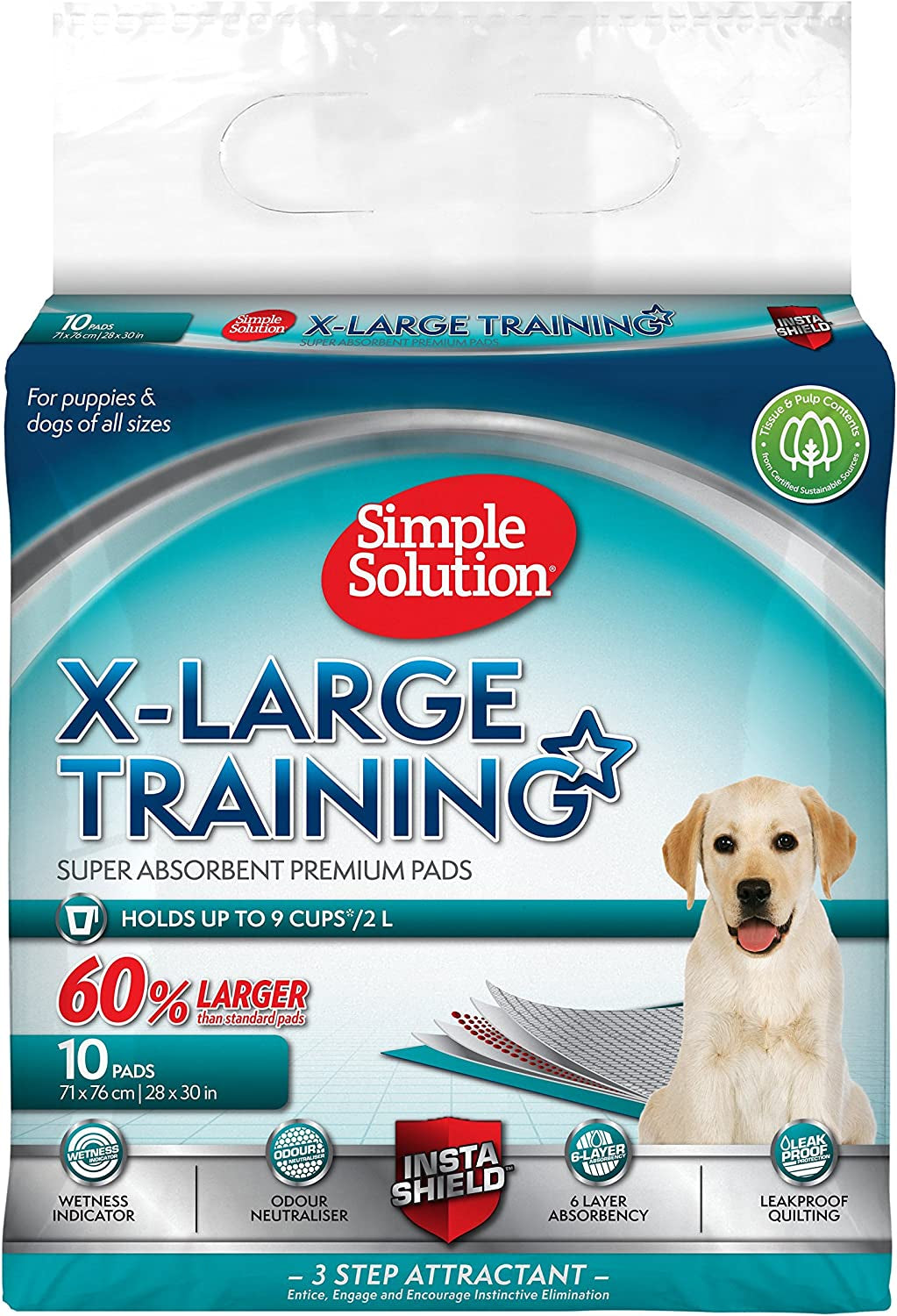 Extra Large Absorbent Premium Dog and Puppy Training Pads -Pack of 10