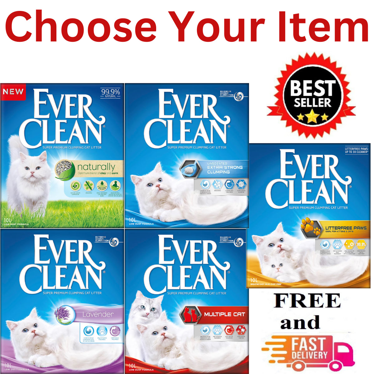Ever Clean Extra Strong Natural Clumping Multipl Cat Litter Scented Long-Lasting