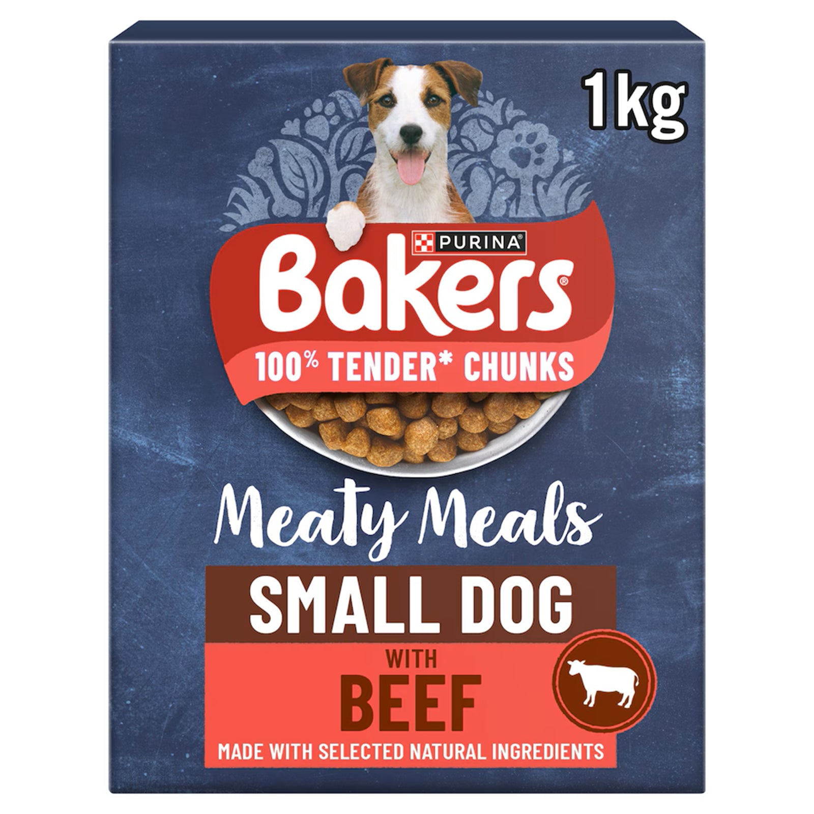 MEATY MEALS SMALL DOG - (1Kg) - Bakers Beef Adult Food Moist Chunks Pet Feed