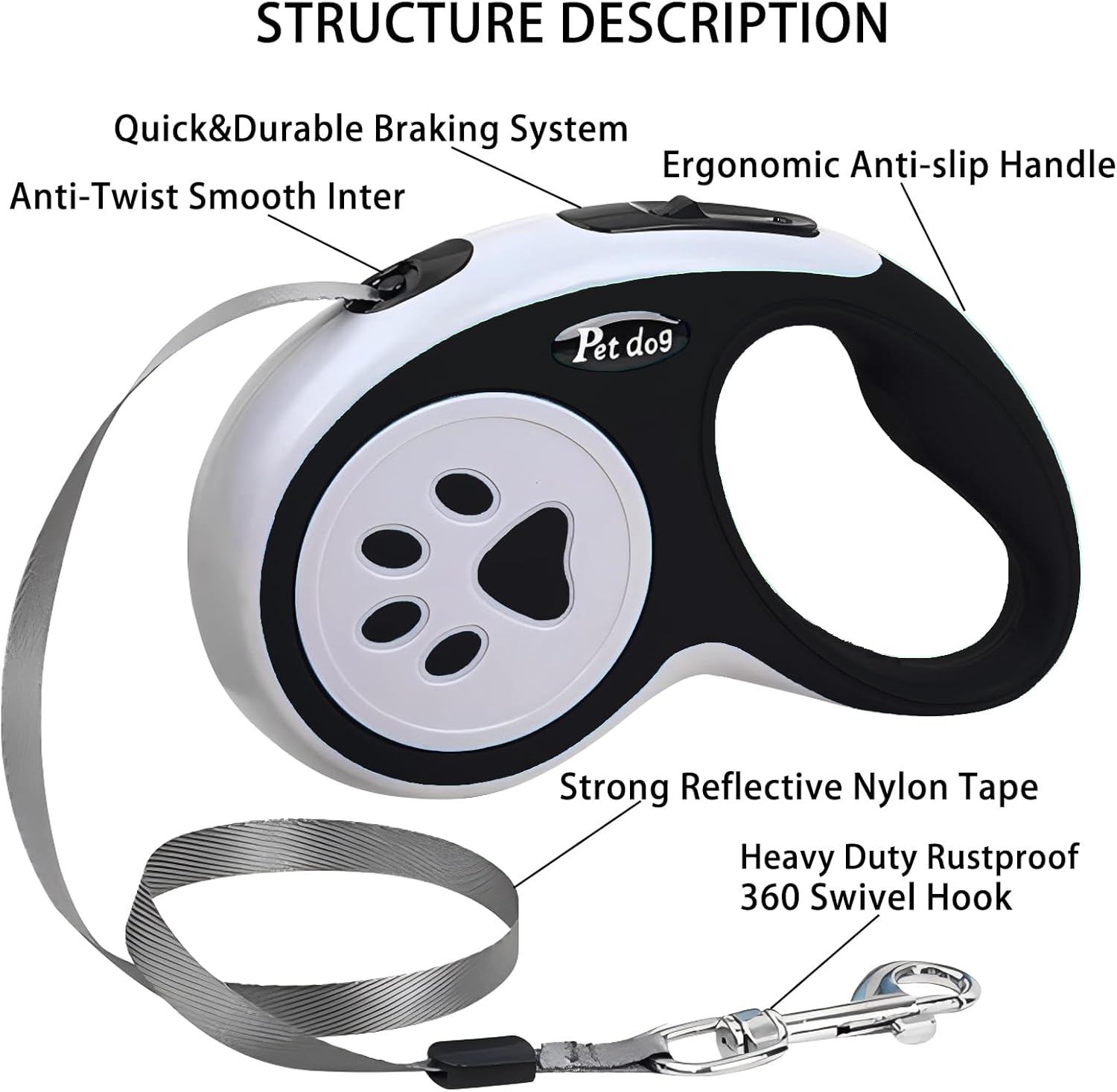 Retractable Dog Lead,  5M/16FT