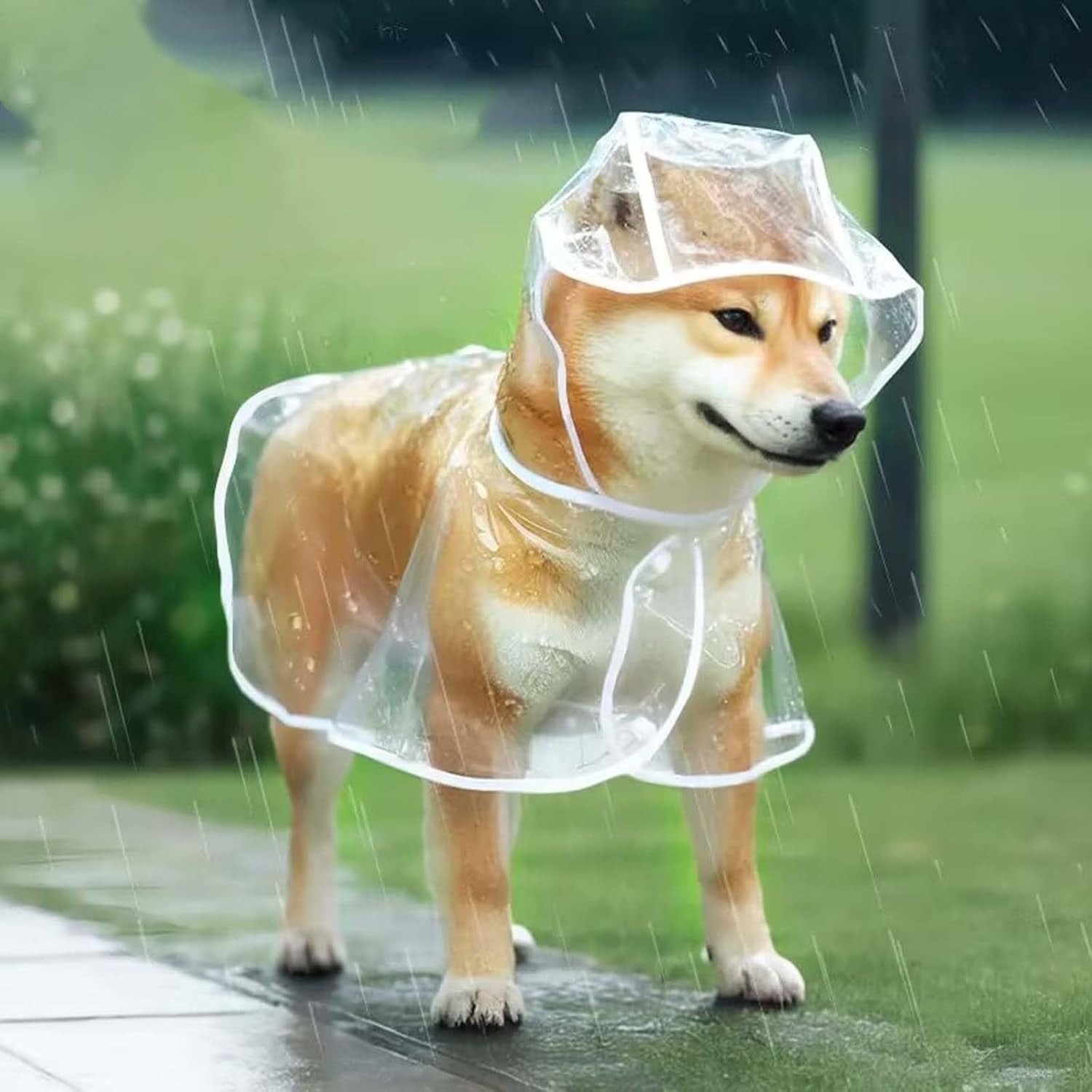 Waterproof Dog Raincoat – Adjustable Transparent Poncho with Hood – Lightweight & Portable Pet Rain Gear for Small to Medium Dogs