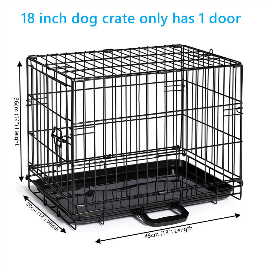 Dog Cage Pet Puppy Metal Training Crate Carrier Black S M L XL XXL SIZES