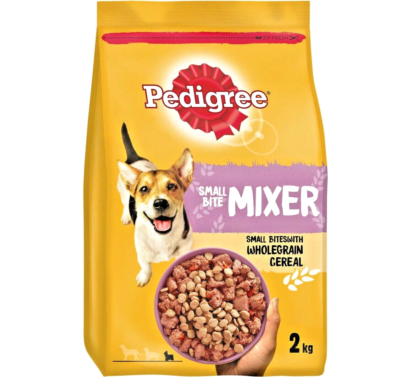2KG PEDIGREE SMALL BITE MIXER X1 X2, X6 : Wholegrain Dry Dog Kibble Pet Food Mix