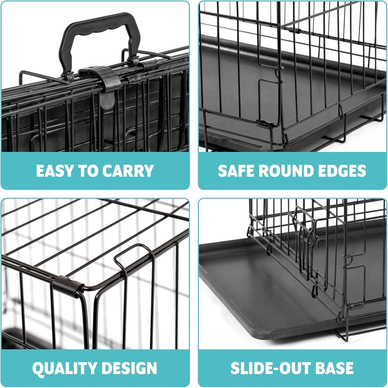 Dog Cage Pet Puppy Metal Training Crate Carrier Black S M L XL XXL SIZES