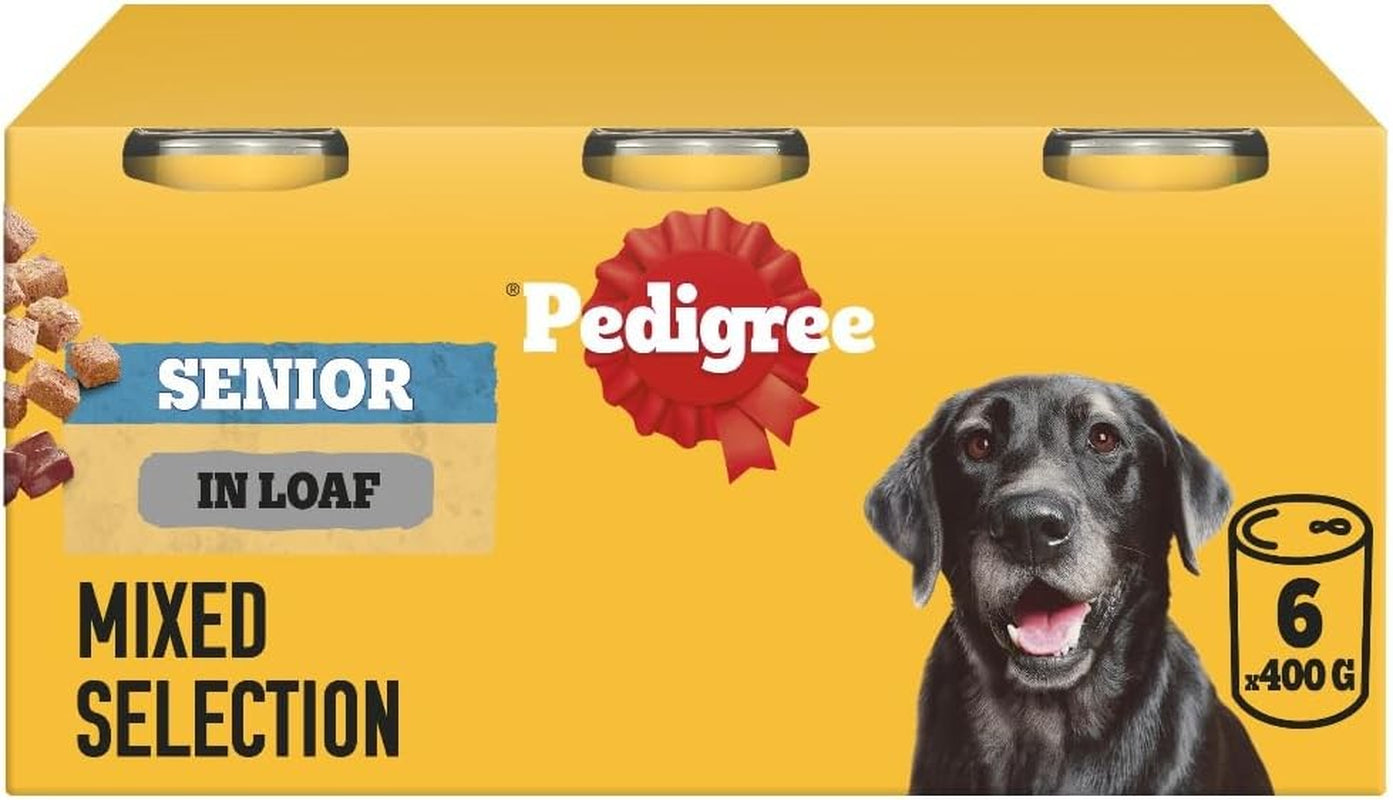Pedigree - Wet Dog Food - for Senior Dogs - Mixed Selection in Loaf - 6 X 400 G