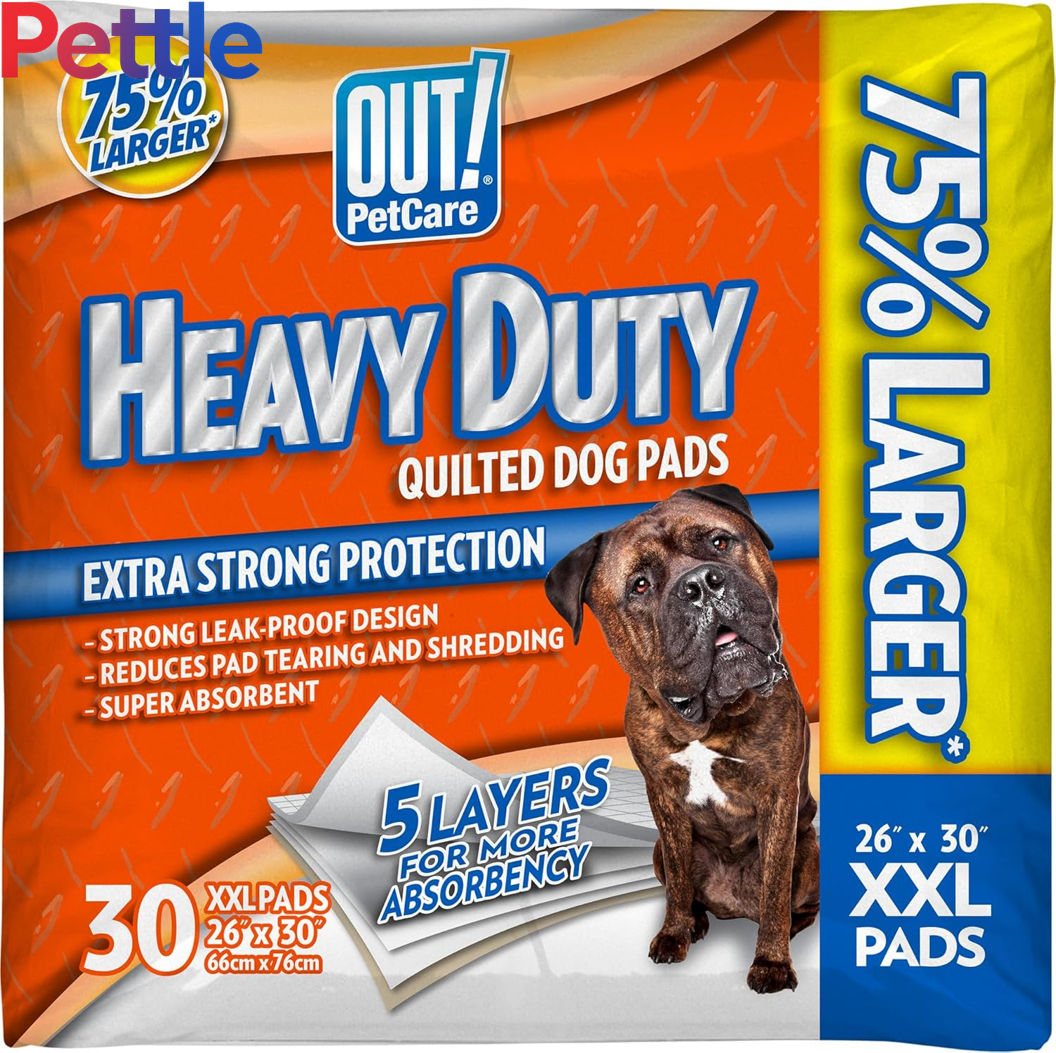 Heavy Duty XXL Dog Pads - Absorbent Pet Training and Puppy Pads - 26 X 30 in - 30 Count,White