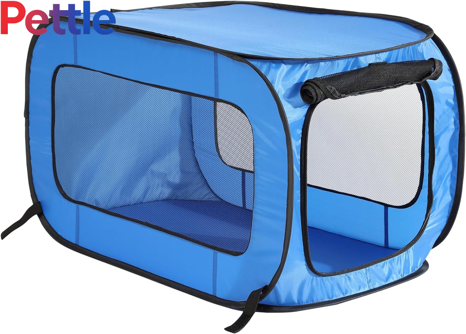 Portable, Collapsible, Pop up Travel Pet Kennel, 32.5" L X 19.5" W X 19.5" H, Blue