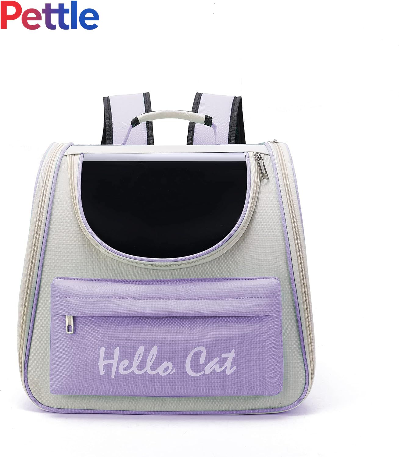 Pet Cute Foldable Capsule Backpack for Small, Medium Cats, Puppies, Dogs, Transparent, Breathable, Heat Resistant Carry Bag for Travel, Hiking, Camping (Purple)