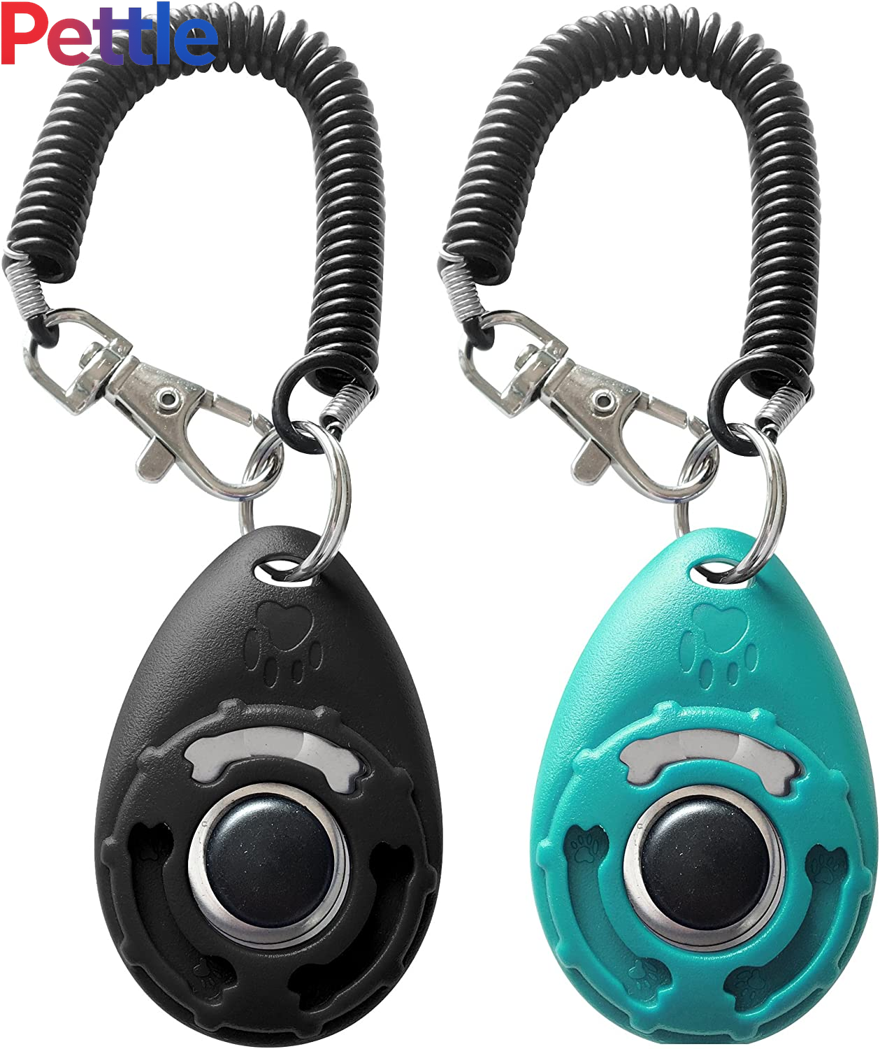 Pet Training Clicker with Wrist Strap - Dog Training Clickers (New Black + Blue)