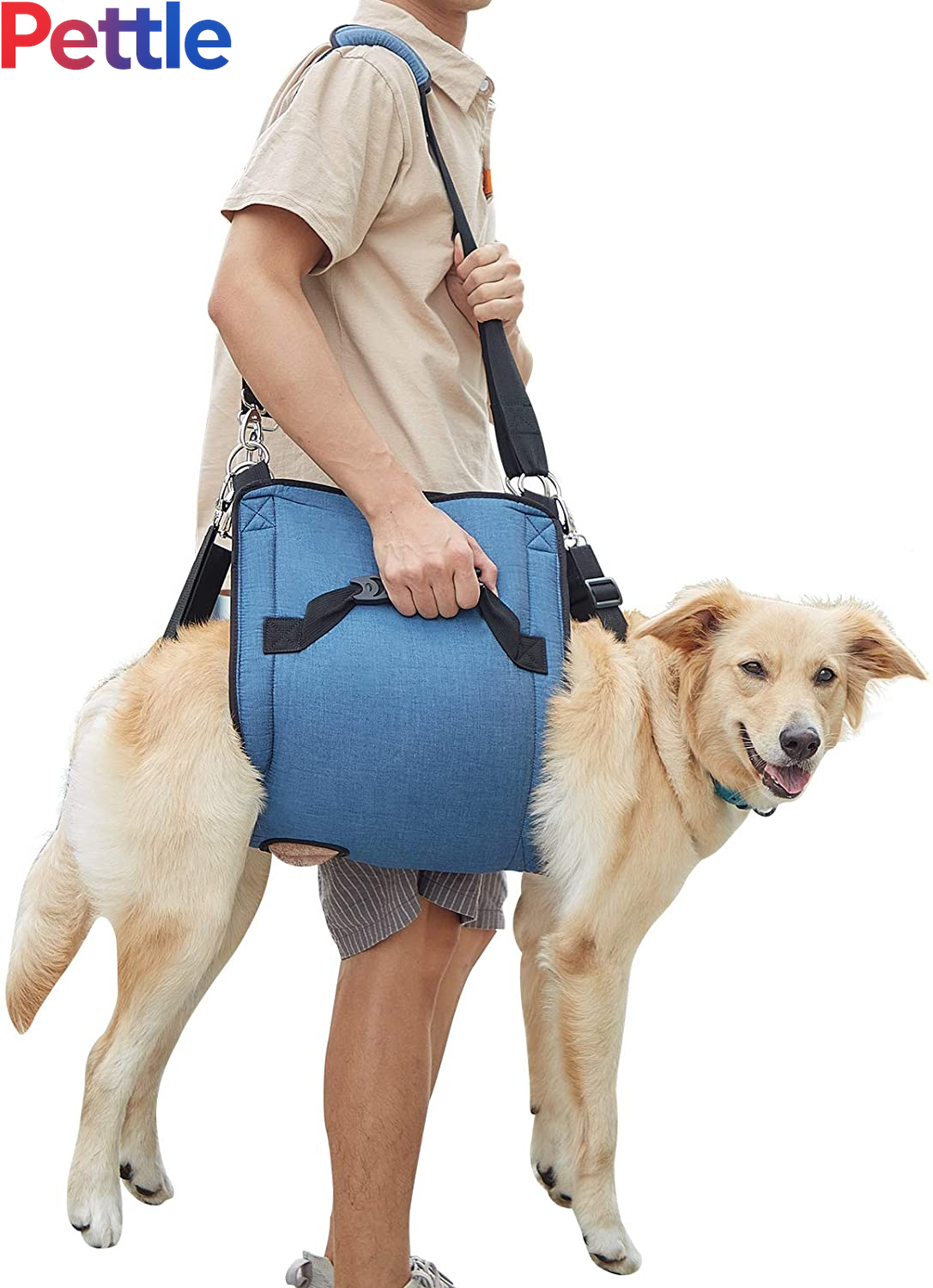 Dog Carry Sling, Emergency Backpack Pet Legs Support & Rehabilitation Dog Lift Harness for Nail Trimming, Dog Carrier for Senior Dogs Joint Injuries, Arthritis, up and down Stairs(2Xl, Blue)