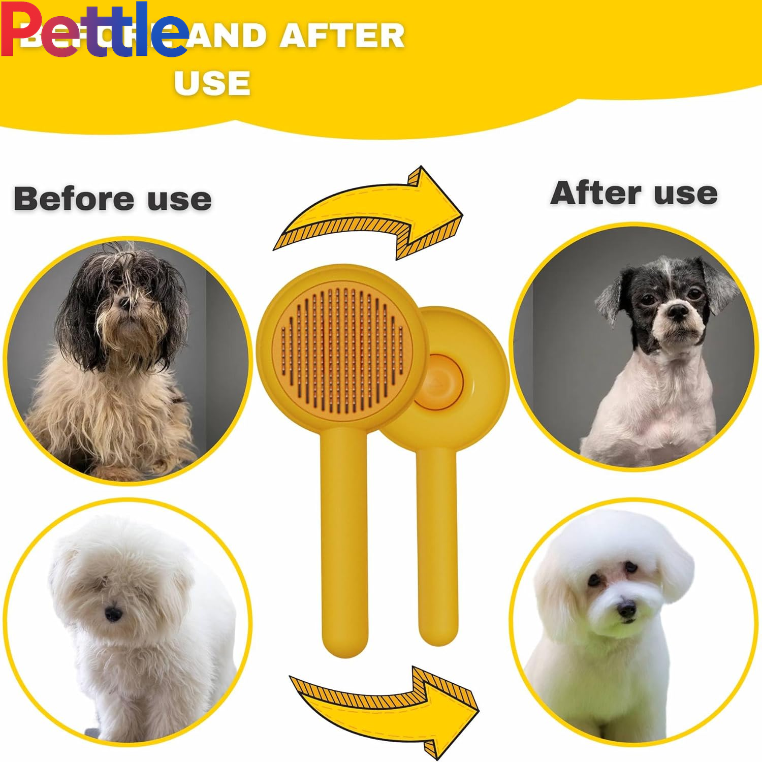 Brush with Massage Particles (YELLOW, Large)