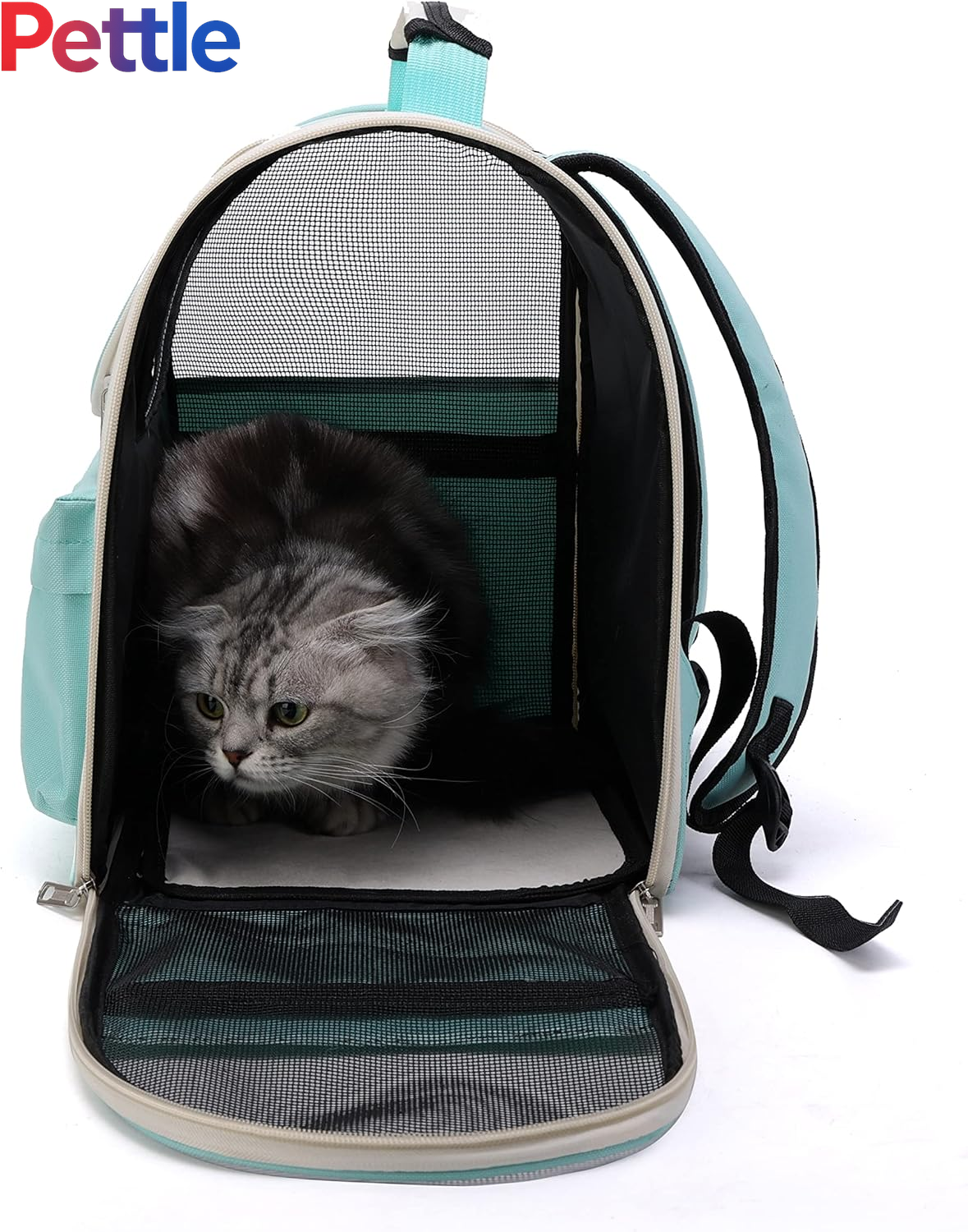 Pet Cute Foldable Capsule Backpack for Small, Medium Cats, Puppies, Dogs, Transparent, Breathable, Heat Resistant Carry Bag for Travel, Hiking, Camping (Purple)