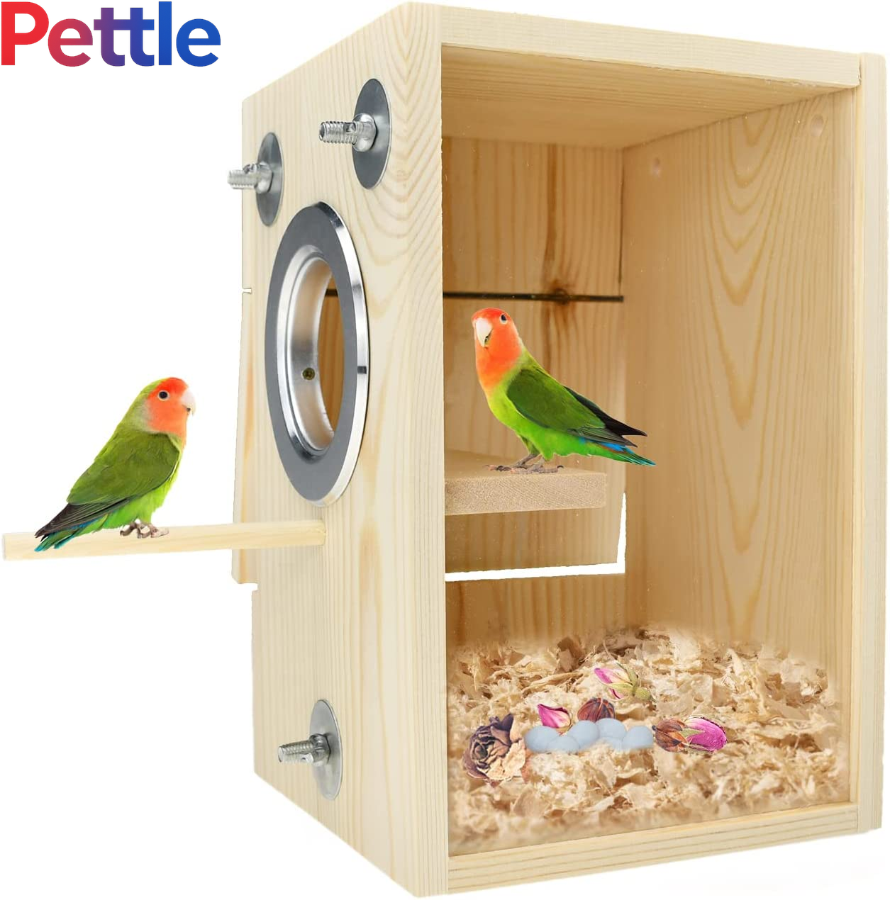 Bird Nest Box Parakeet Breeding Nest Box Bird Nest House Wooden Acrylic Transparent Breeding Box for Finch Lovebirds Cockatiel Budgie Conure Parrot