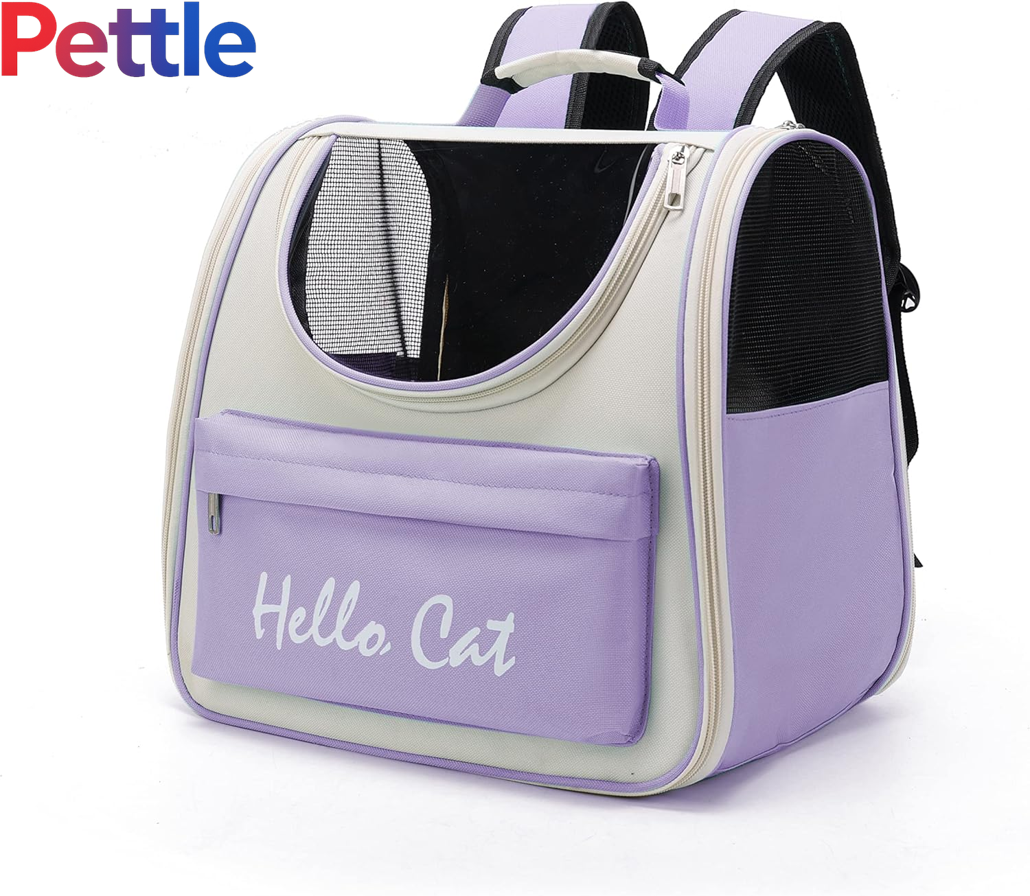 Pet Cute Foldable Capsule Backpack for Small, Medium Cats, Puppies, Dogs, Transparent, Breathable, Heat Resistant Carry Bag for Travel, Hiking, Camping (Purple)