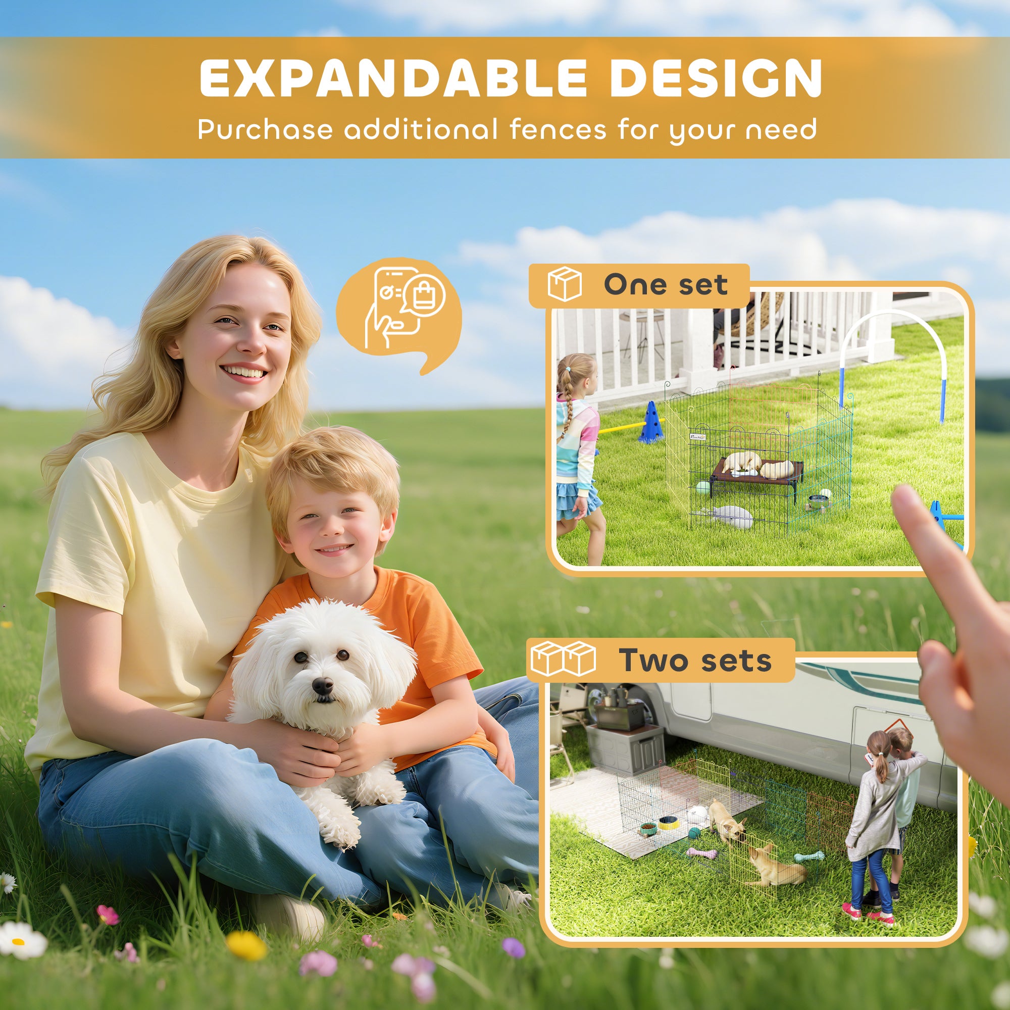 Pet Playpen, Puppy Pen Crate Kennel Exercise Fence W/ Door, Indoors and Outdoors