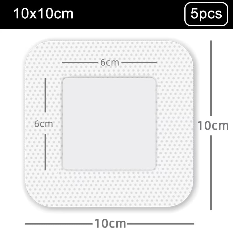 5Pcs Bordered Guaze Pad Sterilized Wound Dressing Waterproof Adhesive Wound Plaster Bandage Sticker Home Travel First Aid Kit