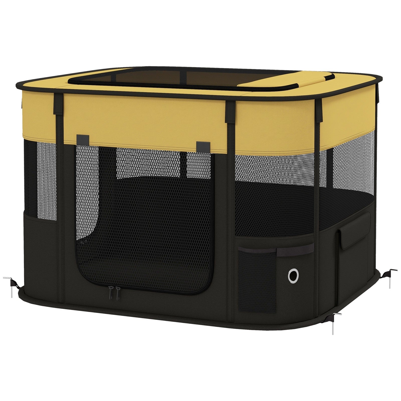 Pawhut Portable Dog Pen for Puppies, Rabbits, Kittens, Guinea Pigs - Yellow