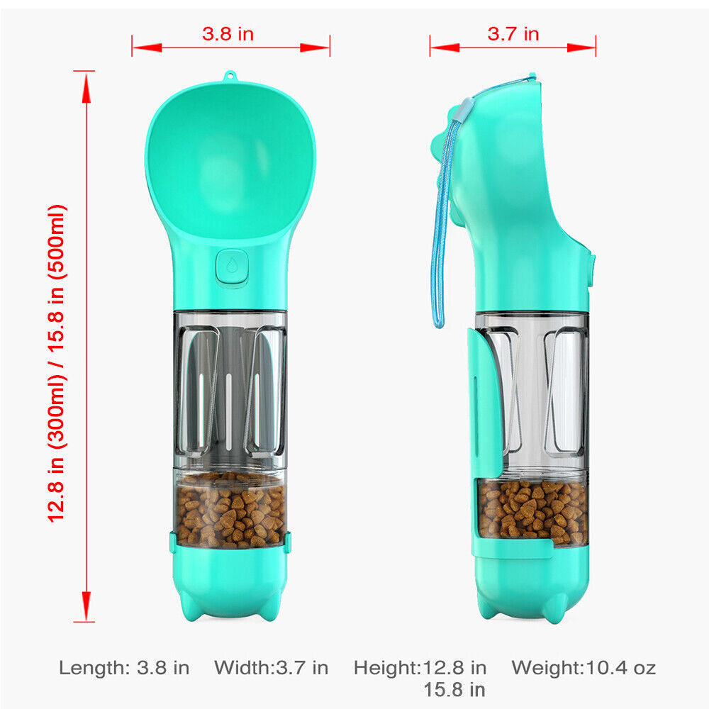 Pet Dog Water Bottle Travel Portable Drinking Water Dispenser with Poo Bags UK