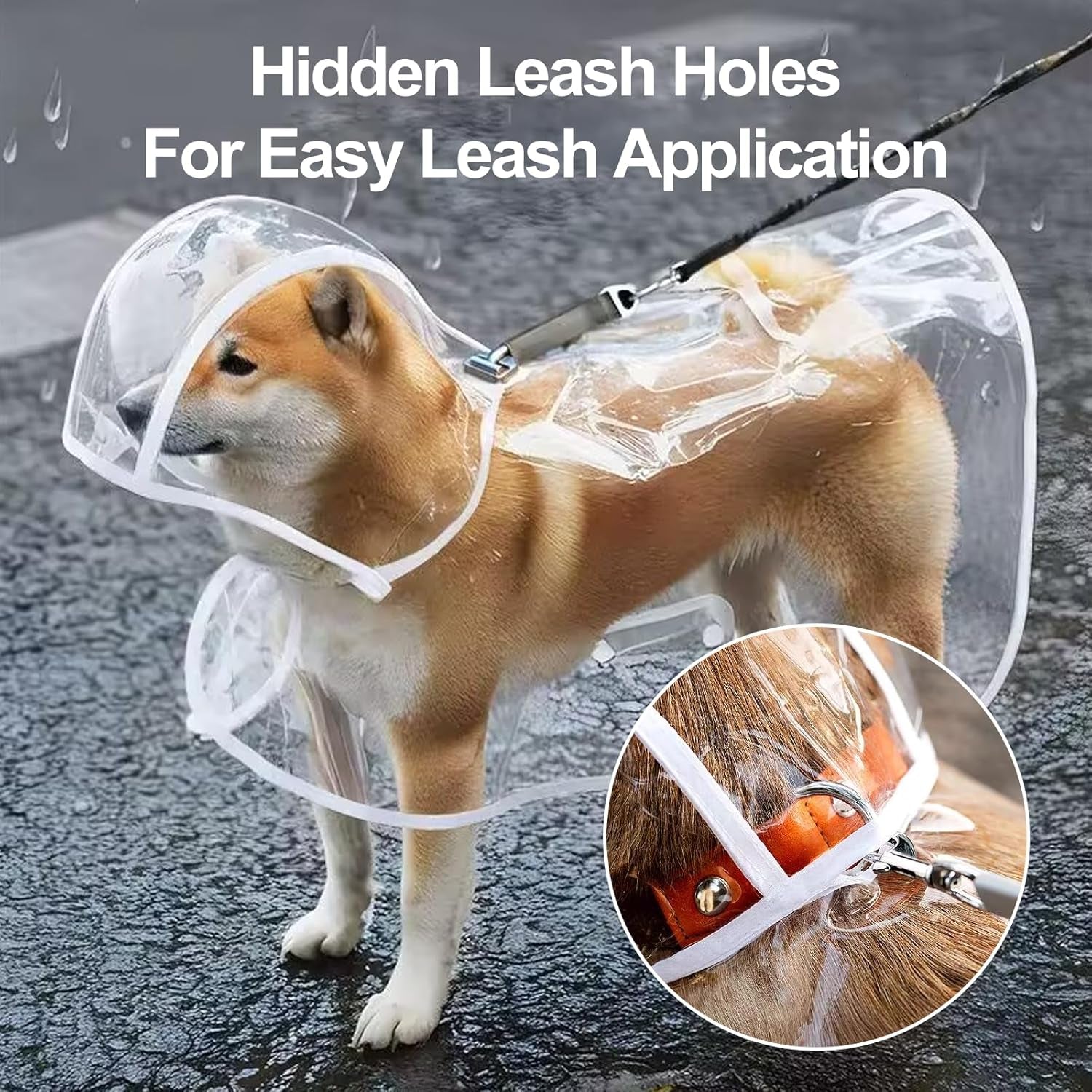 Waterproof Dog Raincoat – Adjustable Transparent Poncho with Hood – Lightweight & Portable Pet Rain Gear for Small to Medium Dogs