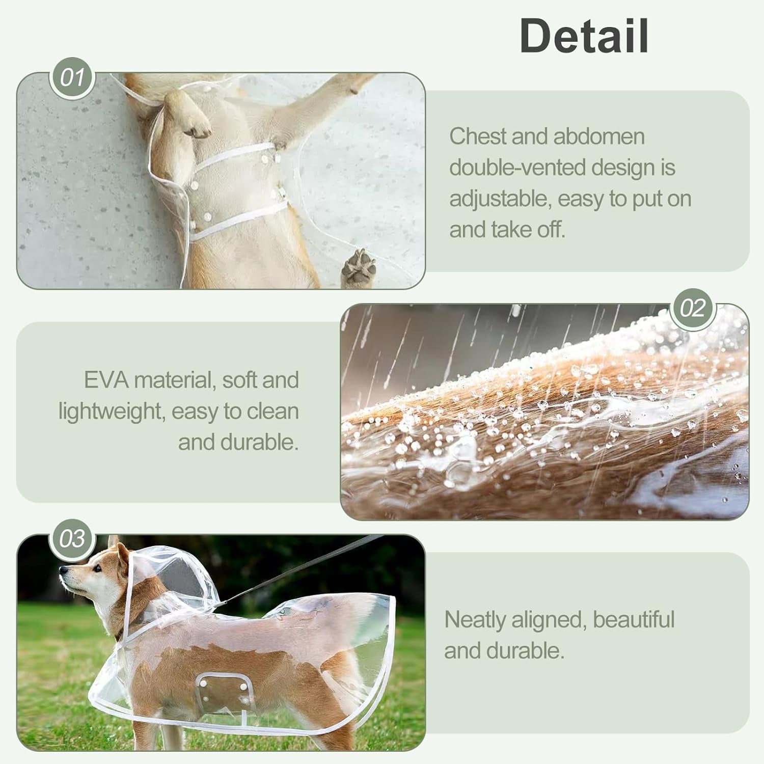 Waterproof Dog Raincoat – Adjustable Transparent Poncho with Hood – Lightweight & Portable Pet Rain Gear for Small to Medium Dogs