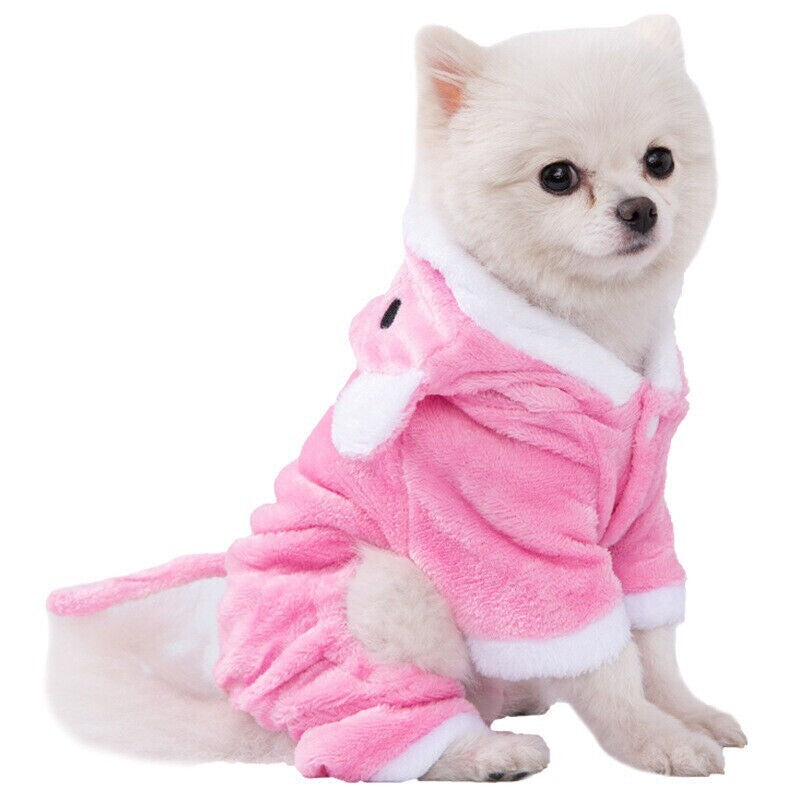 Pet Dog Soft Fleece Jumpsuit Small Dog Hoodies Puppy Warmer Coat Outfits Costume