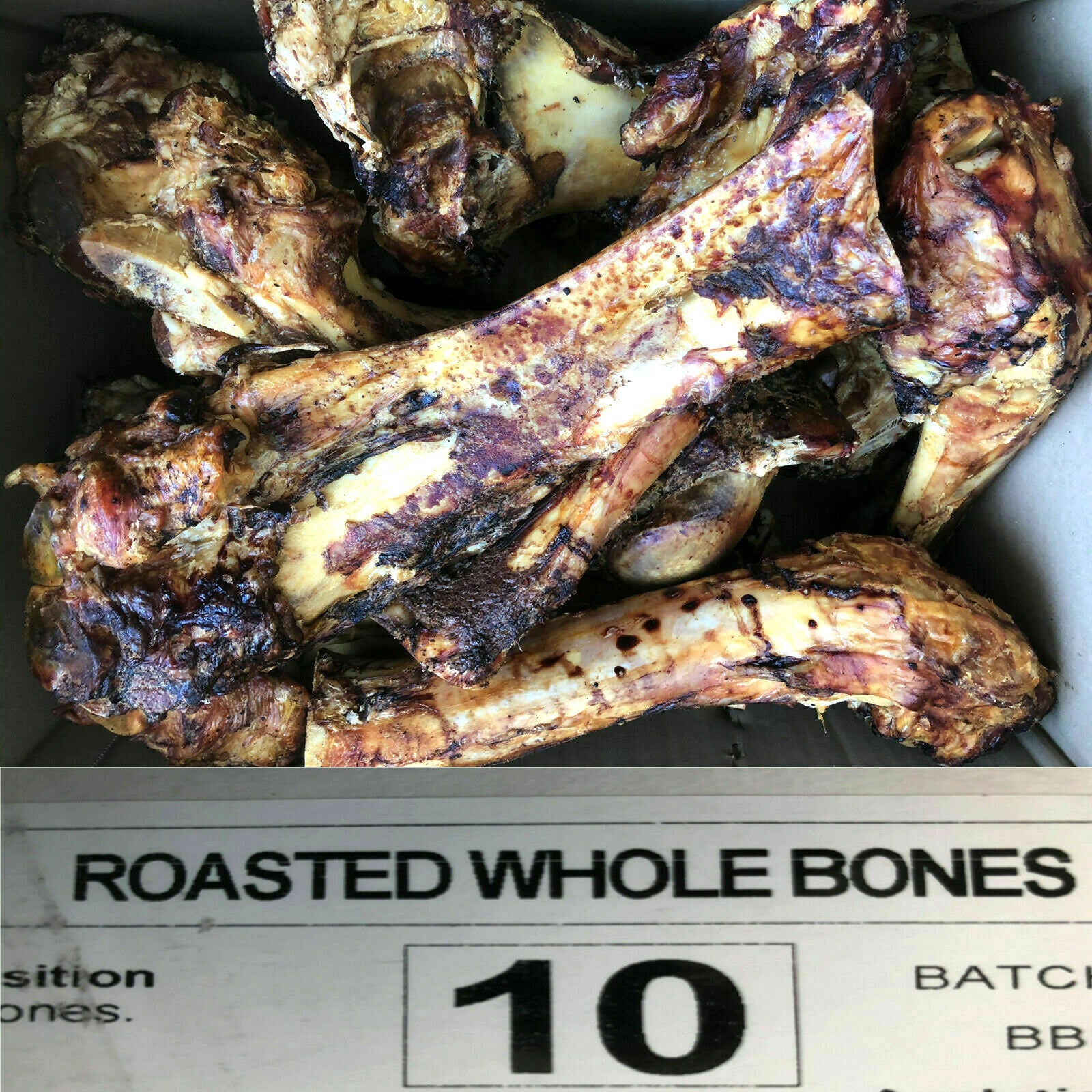 ROASTED WHOLE BONES : 2, 3 or 10 Large Roast Dog Treat Bp Dinosaur Postmans Legs