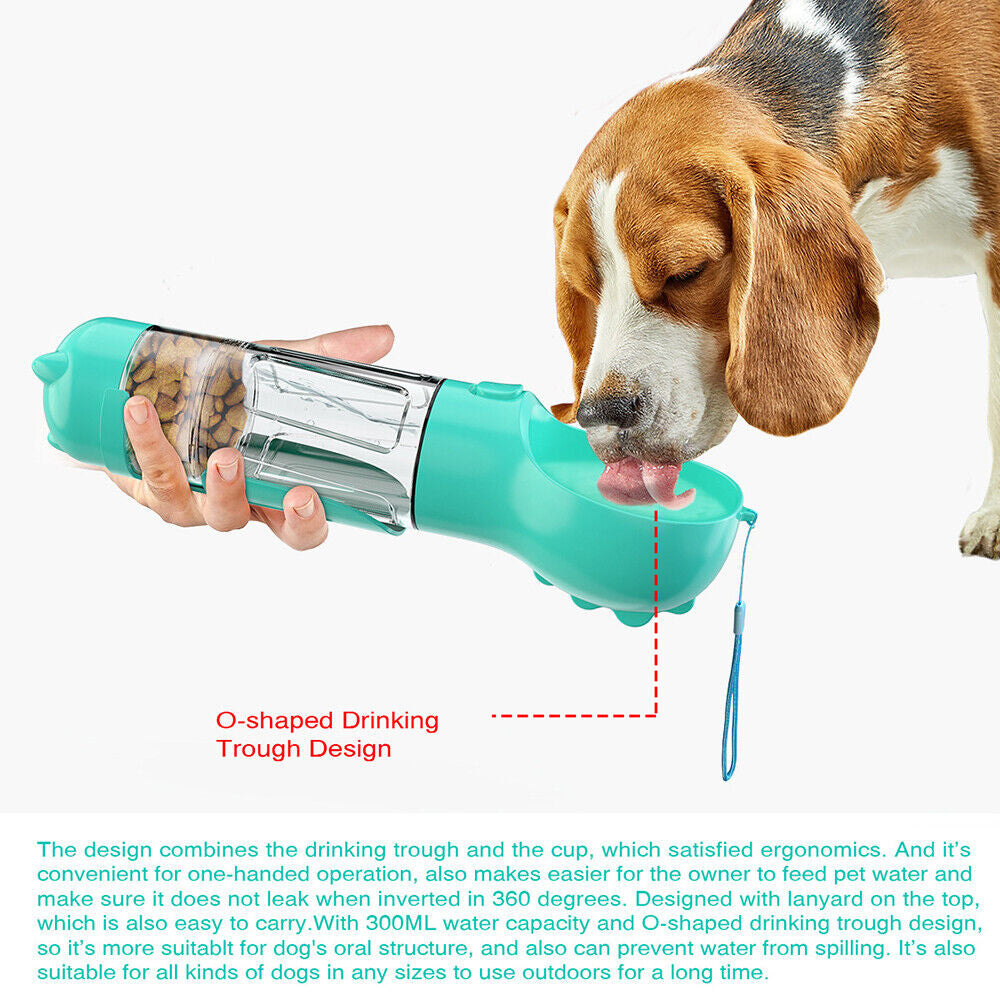 Pet Dog Water Bottle Travel Portable Drinking Water Dispenser with Poo Bags UK