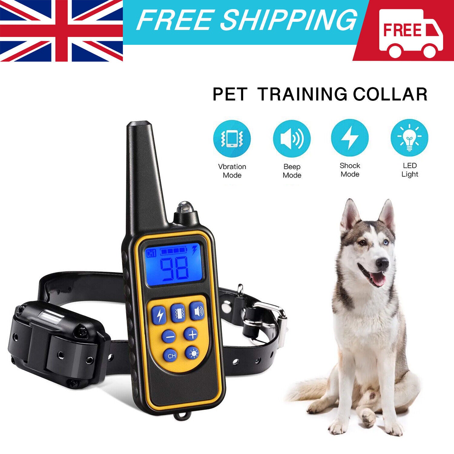 800M Electric Pet Dog Training E-Collar Anti-Bark Obedience Remote Control LCD