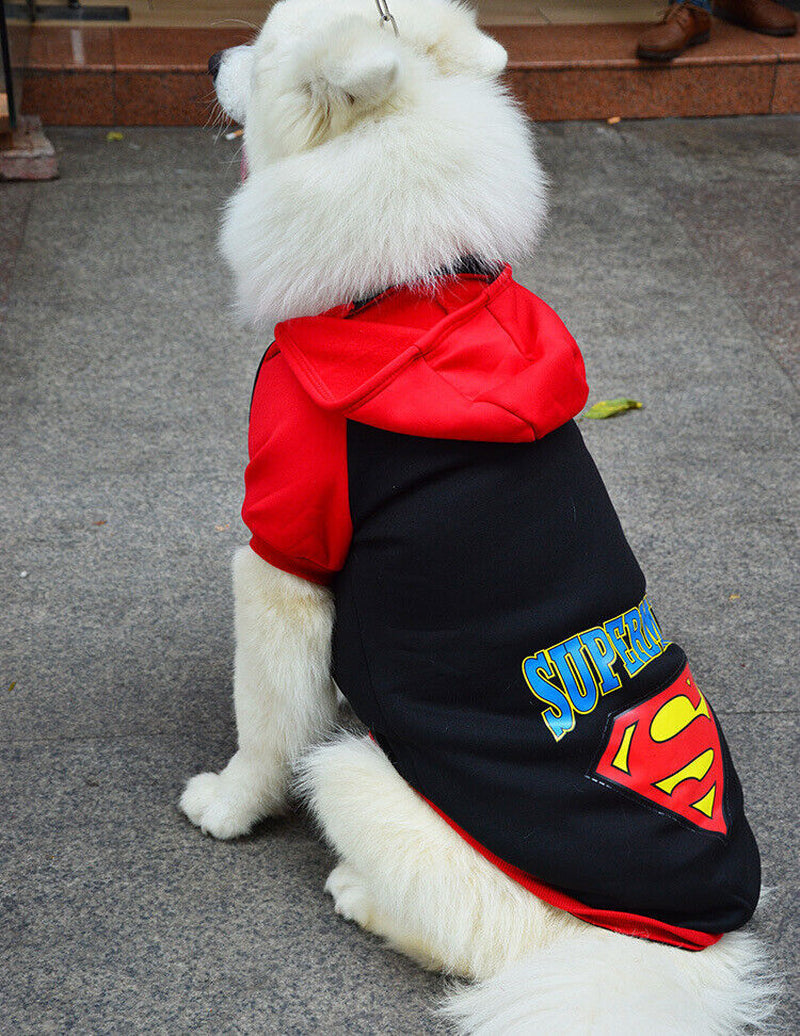 Pet Dog Clothes Winter Casual Adidog Warm Hoodie Coat Jacket Clothing XS~9XL UK