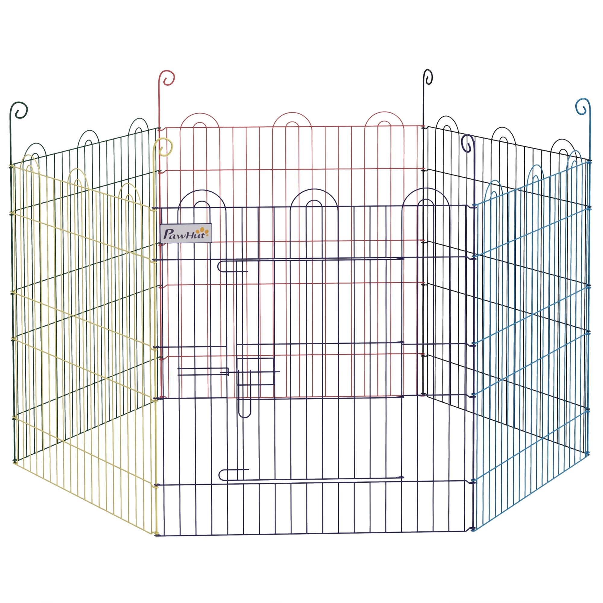 Pet Playpen, Puppy Pen Crate Kennel Exercise Fence W/ Door, Indoors and Outdoors