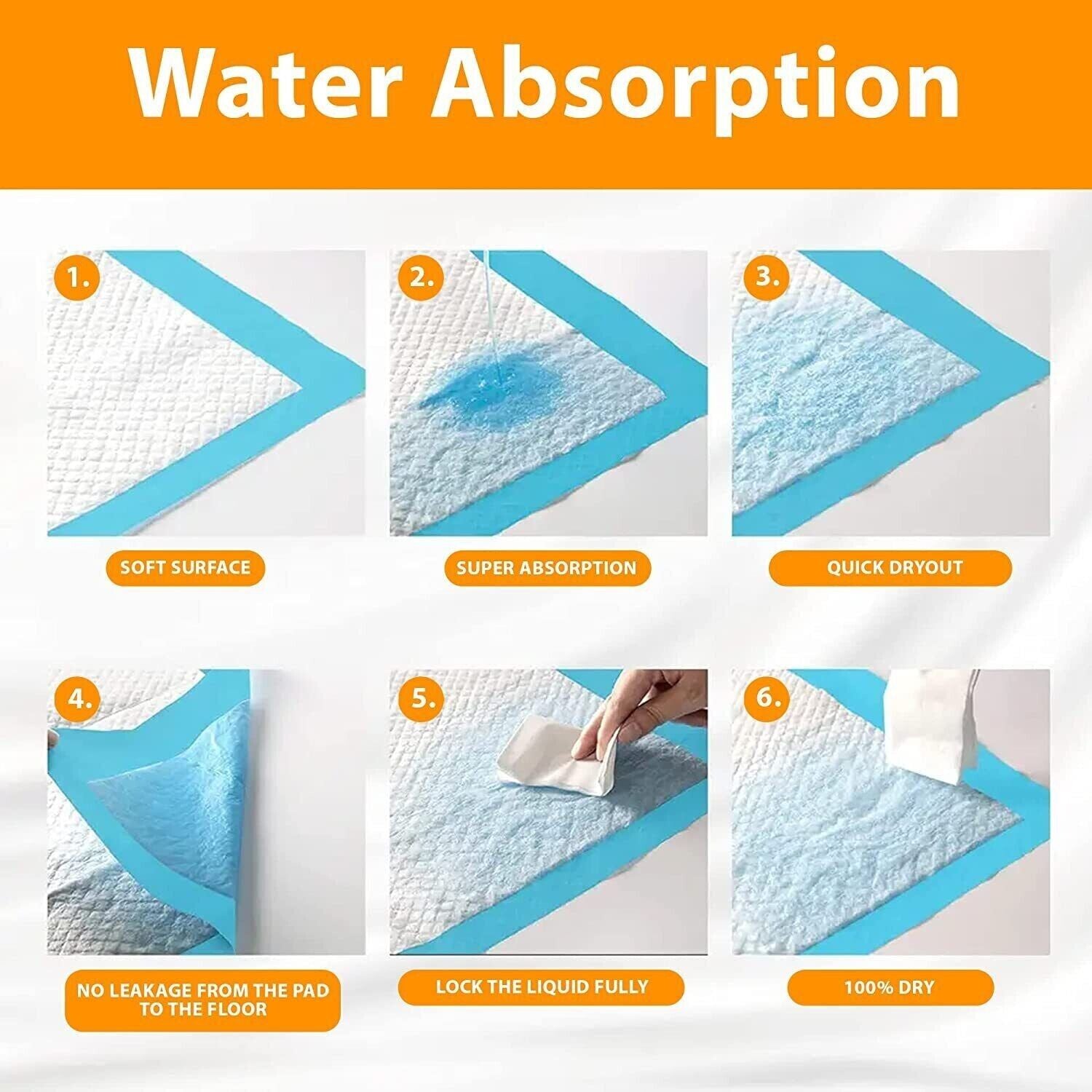 100 LARGE PUPPY TRAINING TRAINER PADS TOILET PEE WEE POO DOG CAT MATS 60 X 60Cm