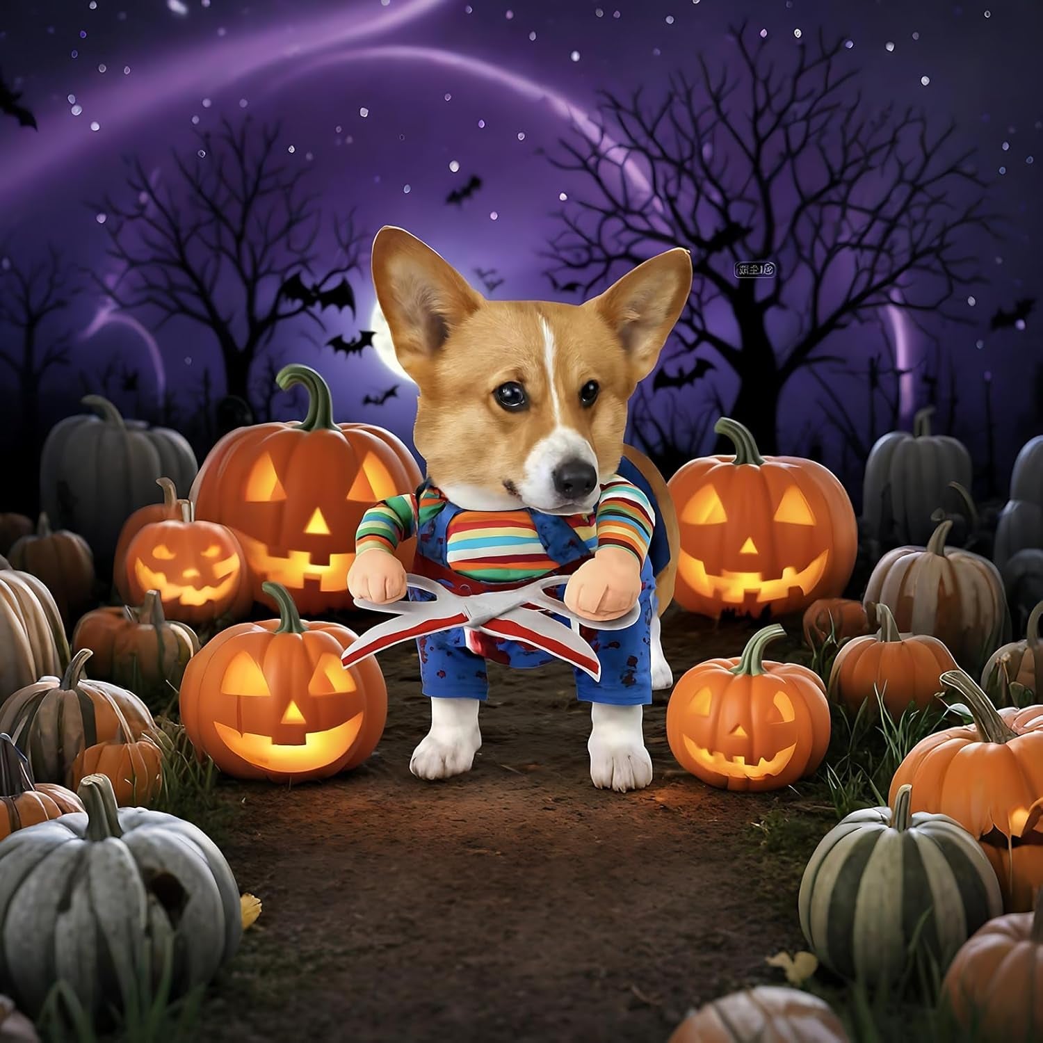 Dog Halloween Costume, Costumes for Dogs Whit Chest 37 Neck 31, Scissor Doll Dog Costume for Halloween Parties, Pet Costume Competition, Social Media Photo Shoot and Pet Fashion Shows