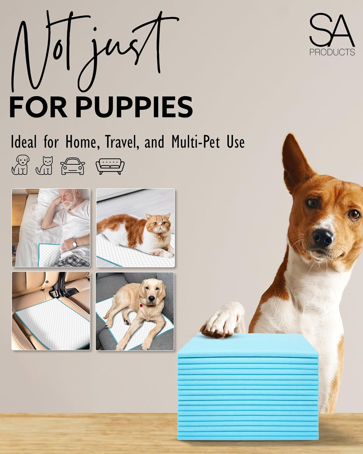 Puppy Pads 50 Pack, Super Absorbent Large Training Pads, Leak-Proof Heavy Duty Dog Pads, Puppy Training Pads (56 X 56Cm)