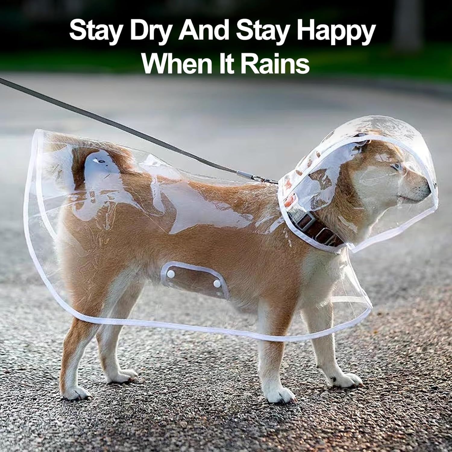 Waterproof Dog Raincoat – Adjustable Transparent Poncho with Hood – Lightweight & Portable Pet Rain Gear for Small to Medium Dogs