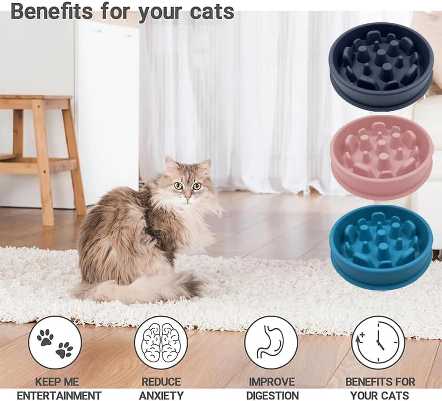 Silicone Slow Feeder Dog Cat Bowl, Interactive Puzzle Toy for Food Training, Blue Color, Prevents Overeating, Keeps Pets Busy, Ideal for Dogs and Cats