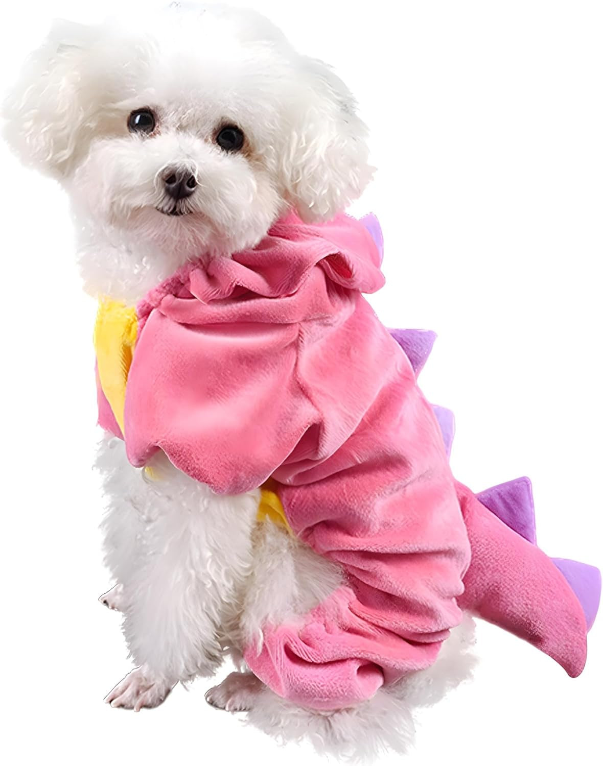 Dinosaur Dog Halloween Costume Pet Dino Hoodie for Small & Medium Dogs(Pink,2Xl)