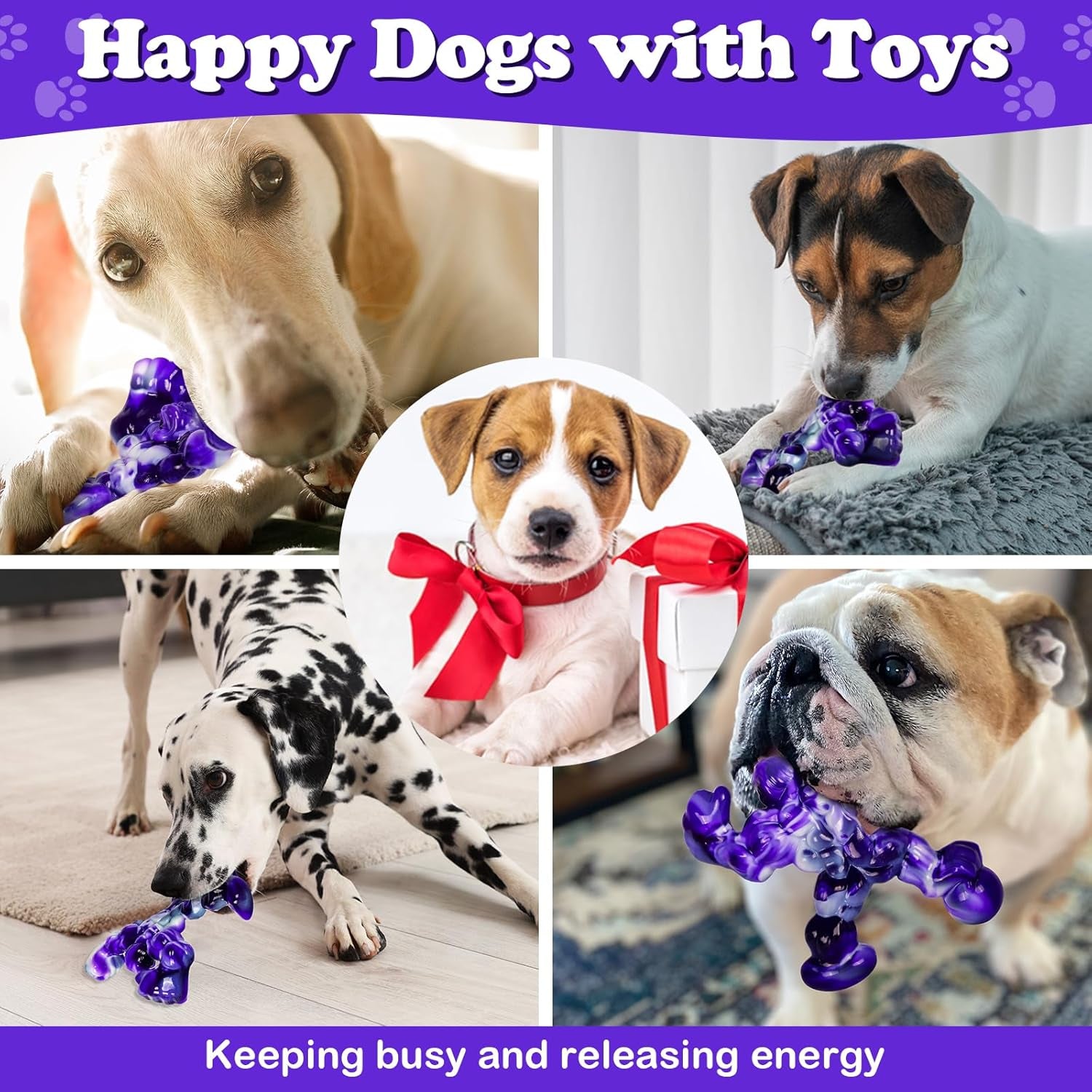 Dog Toys,Indestructible Dog Chew Toys for Aggressive Chewers,Bacon Flavored Tough Dog Bones Chew Toys for Super Chewer,Nylon Durable Dog Toys for Medium Large Breed.