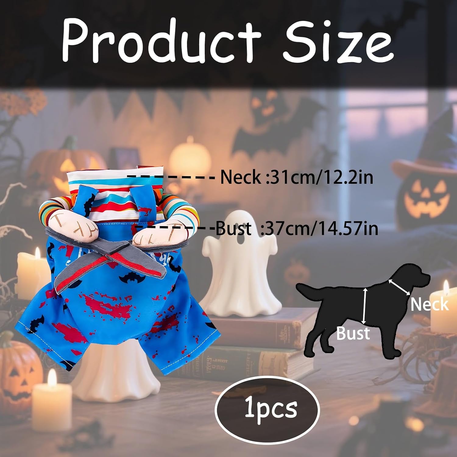 Dog Halloween Costume, Costumes for Dogs Whit Chest 37 Neck 31, Scissor Doll Dog Costume for Halloween Parties, Pet Costume Competition, Social Media Photo Shoot and Pet Fashion Shows