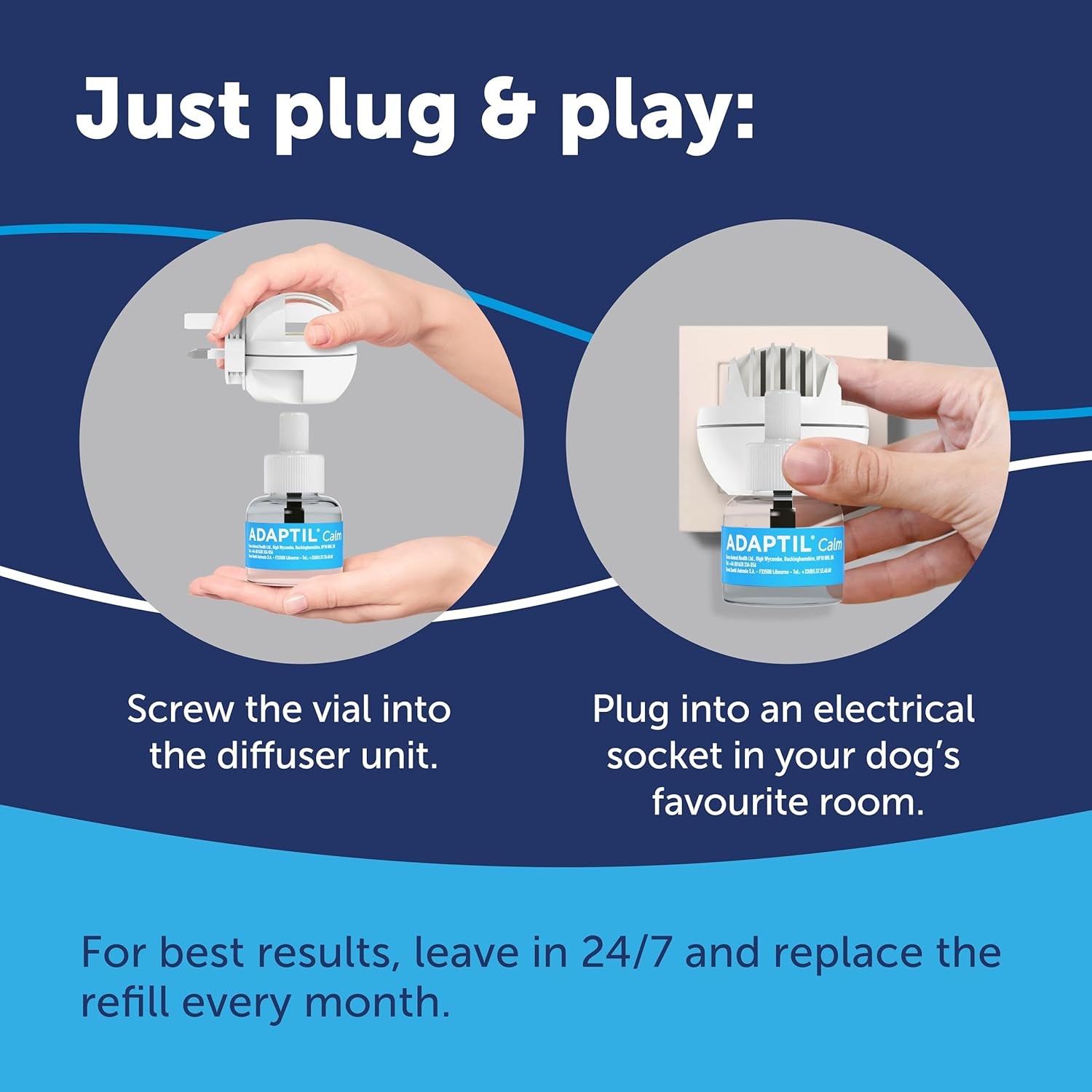 Calm Home Diffuser for Dogs with 30 Day Refill,  Dog Calming Plug in Pheromone Diffuser to Help Reduce Anxiety and Stress in Pet Dogs, Pet Diffuser Helps Anxious Dogs Stay Calmer