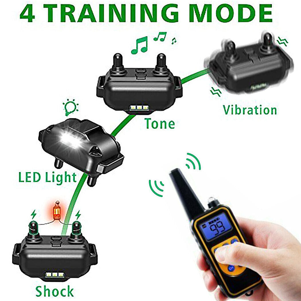 800M Electric Pet Dog Training E-Collar Anti-Bark Obedience Remote Control LCD