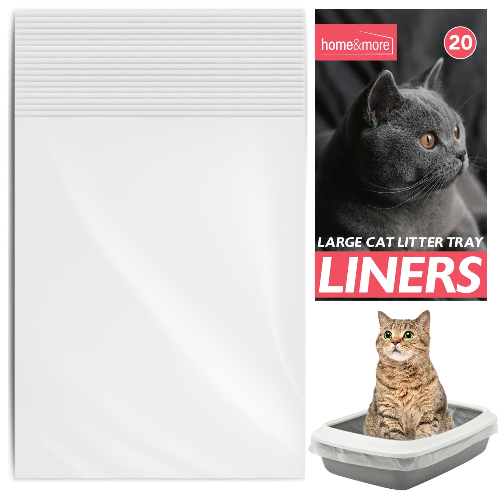 Large Cat Litter Tray Liners 56 X 70 Cm Bags Pack Kitten Hygienic Disposable