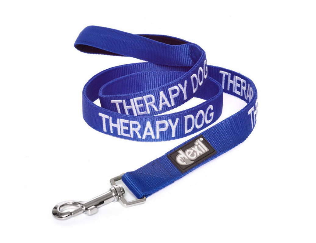 Colour Coded Blue THERAPY DOG Lead Leash Heavy Duty or Collars S-M L-XL XX New