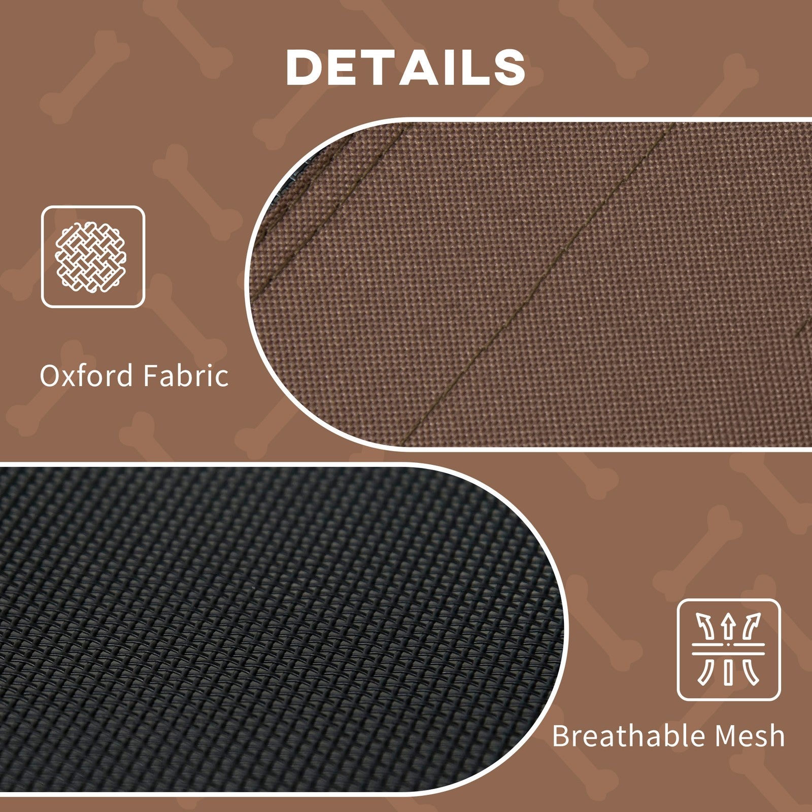 Pawhut 61 Cm Elevated Dog Bed Cooling Raised Pet Cot UV Protection Canopy Brown