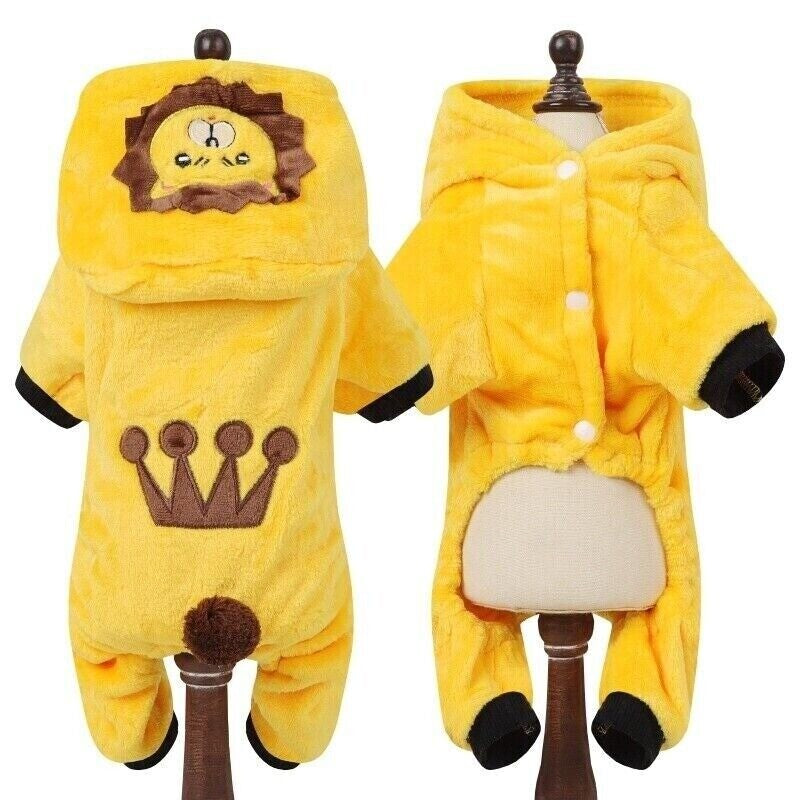 Pet Dog Soft Fleece Jumpsuit Small Dog Hoodies Puppy Warmer Coat Outfits Costume