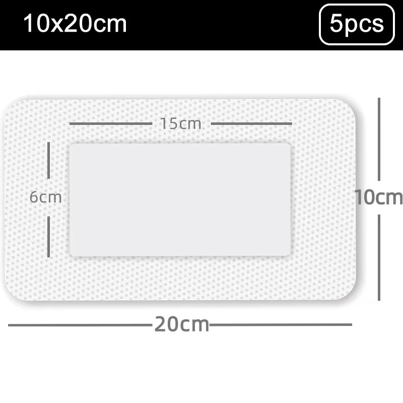 5Pcs Bordered Guaze Pad Sterilized Wound Dressing Waterproof Adhesive Wound Plaster Bandage Sticker Home Travel First Aid Kit